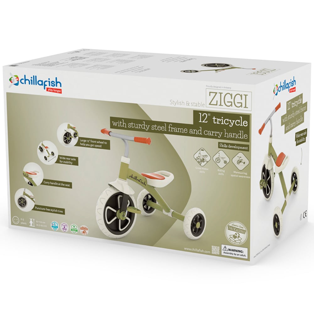 Chillafish Ziggy 12 inch Olive Tricycle Image 8