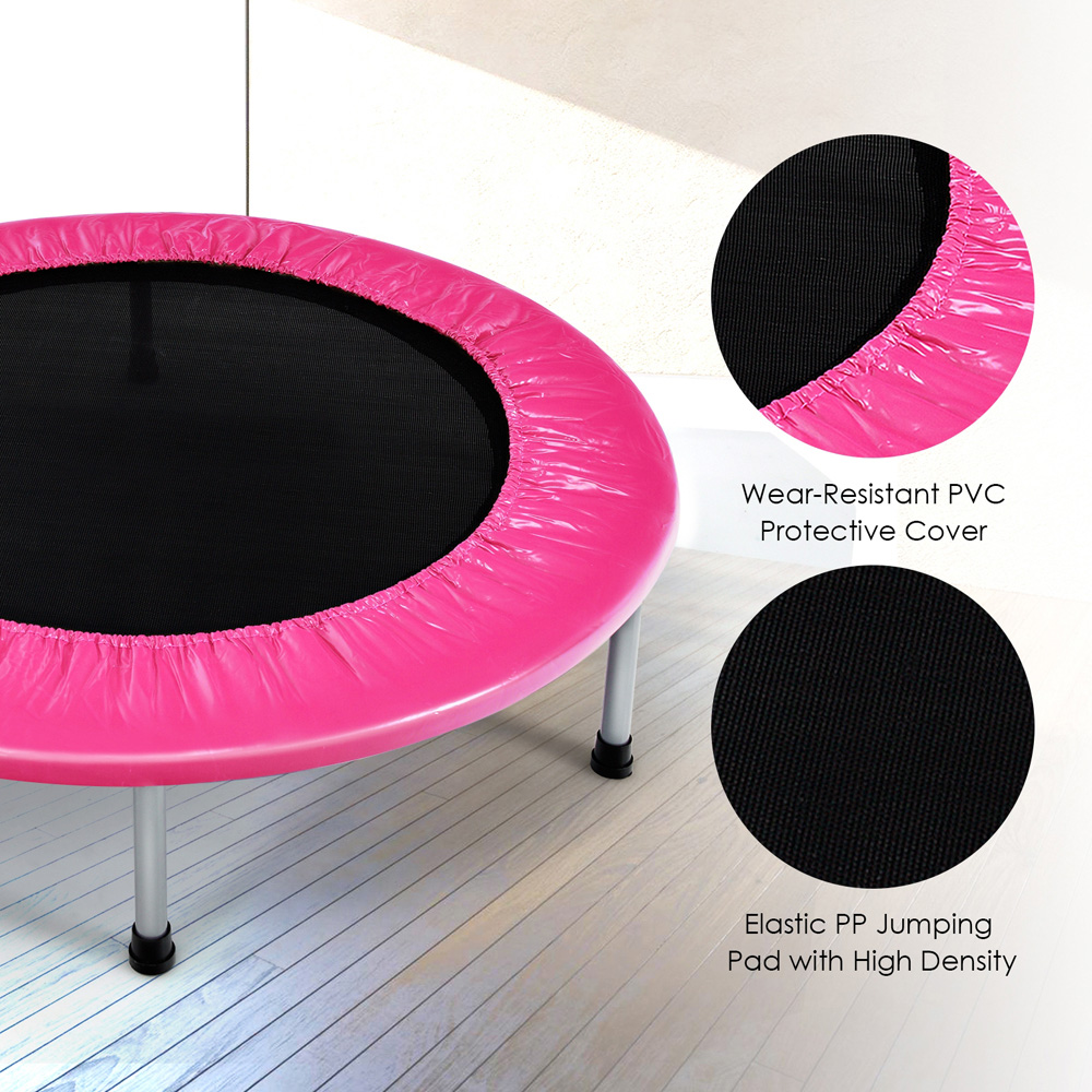 Costway Pink Kids 38 inch Foldable Mini Trampoline Image 4