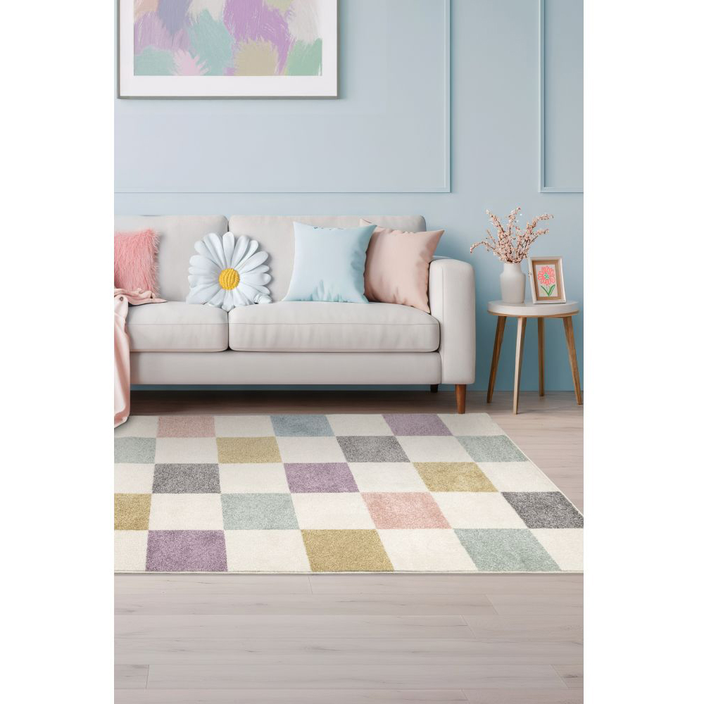 Homemaker Echo Pastel Chequer Rug 160 x 230cm Image 6
