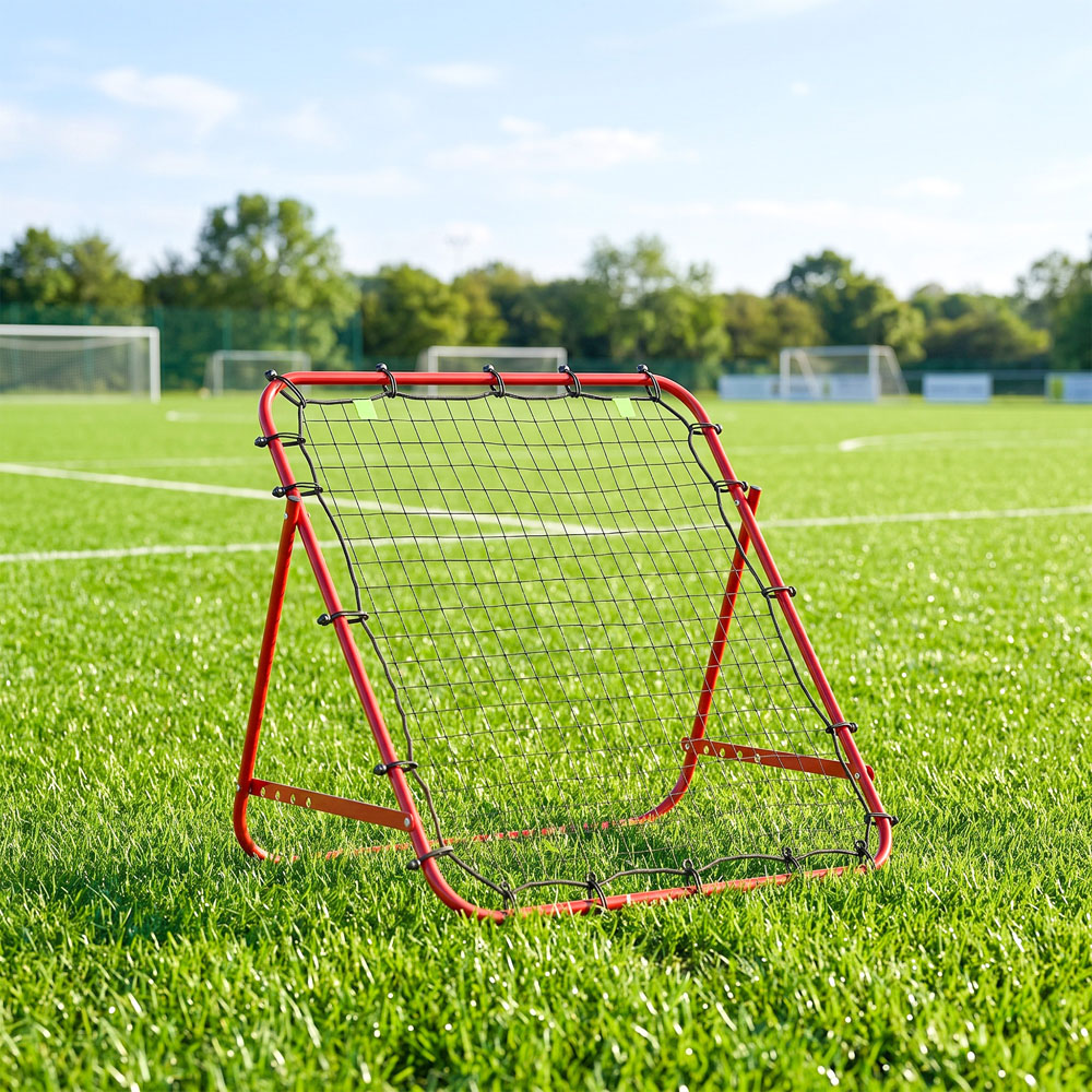 HOMCOM Adjustable Football Rebounder Net Training Aid Red Image 2