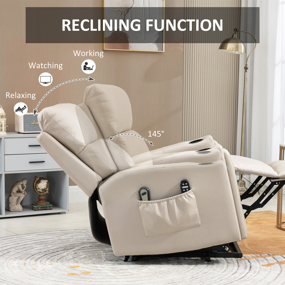 Portland Beige Electric Recliner Massage Chair Image 6