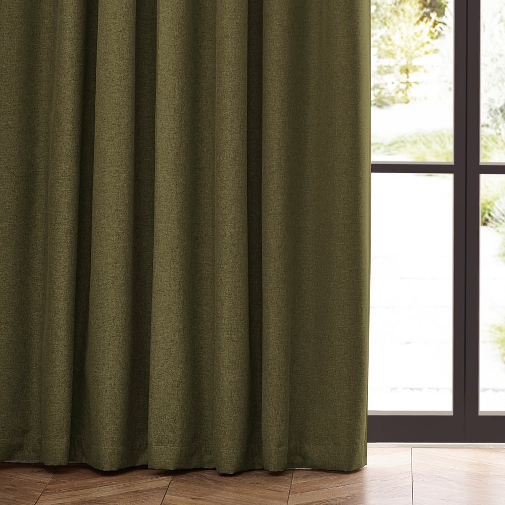 furn. Dawn Green Blackout Pencil Pleat Curtains 168 x 229cm Image 3
