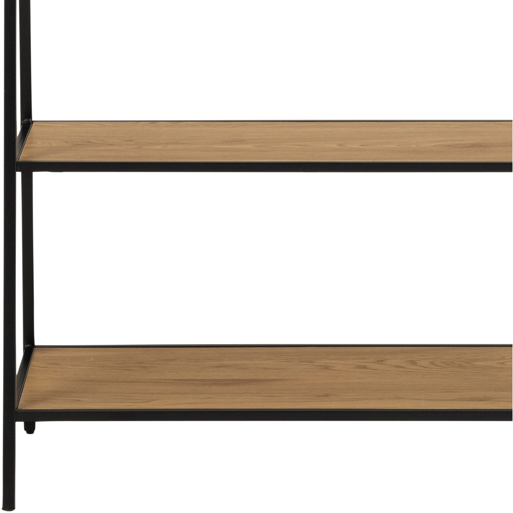 Florence Seaford 2 Shelf Oak and Black Metal Clothes Rack Image 8