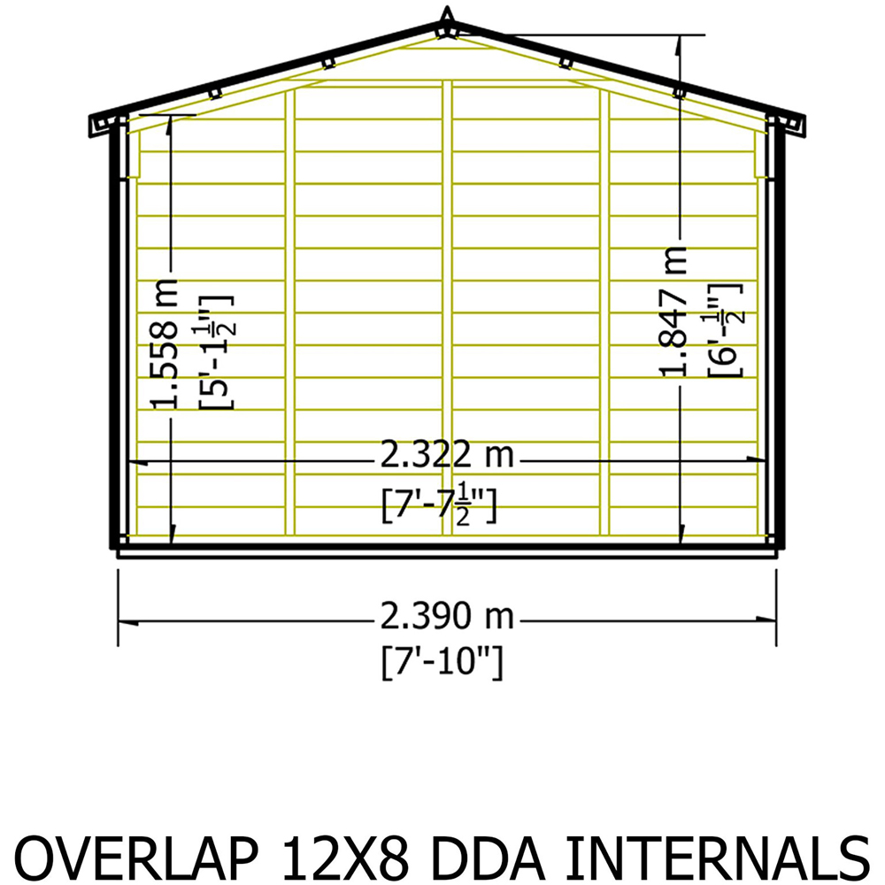 Shire 12 x 8ft Double Door Dip Treated Overlap Apex Shed Image 8