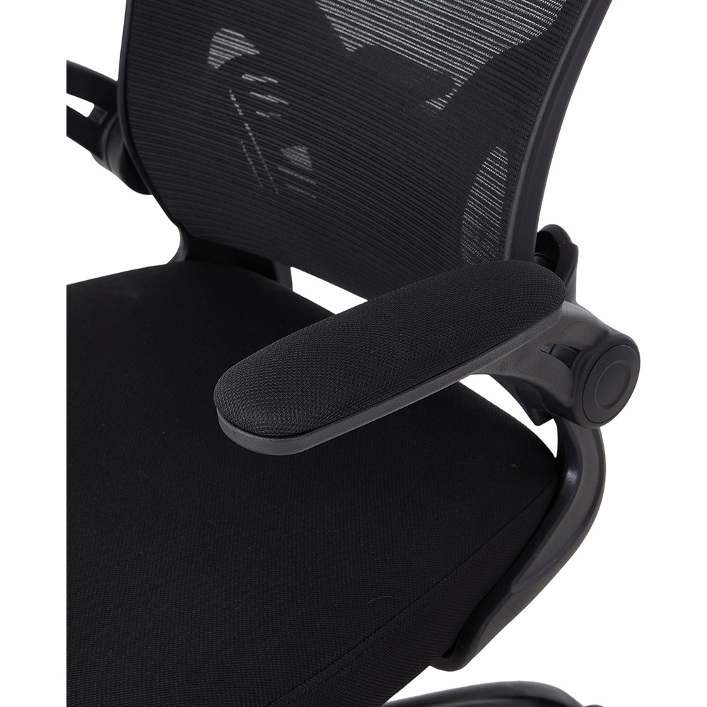 Living and Home Black Adjustable Headrest and Flip-Up Armrest Office Chair Image 6