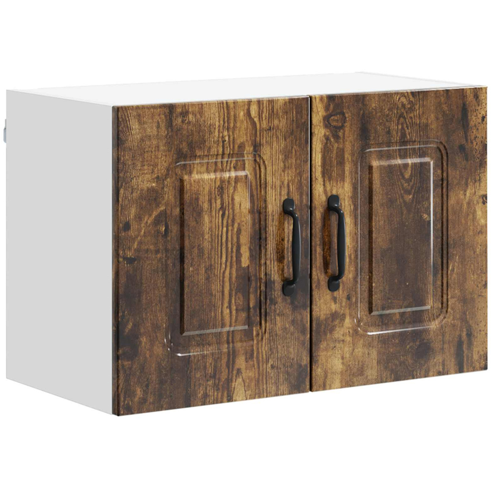 vidaXL Kalmar 2 Door Smoked Oak Wall Mounted Kitchen Cabinet Set of 2 Image 2
