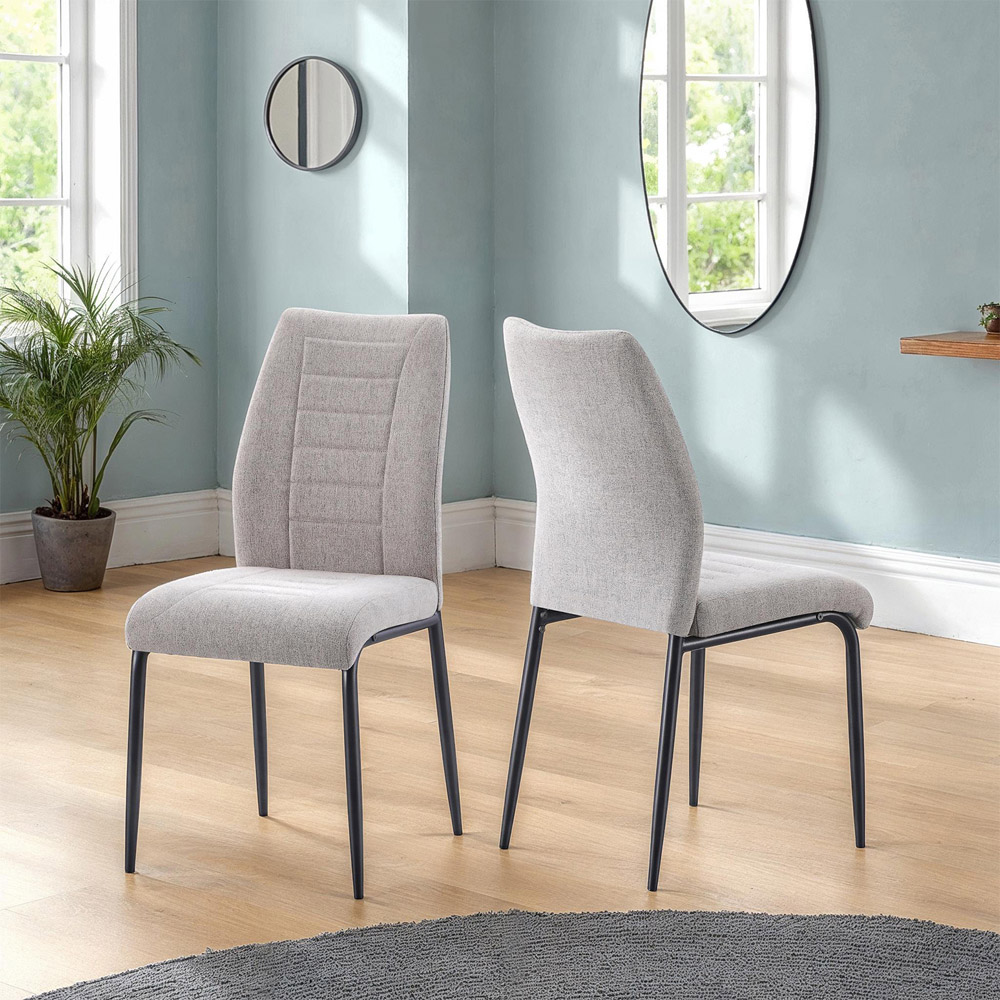 Seconique Chilton Set of 4 Grey Fabric Dining Chair Image 8