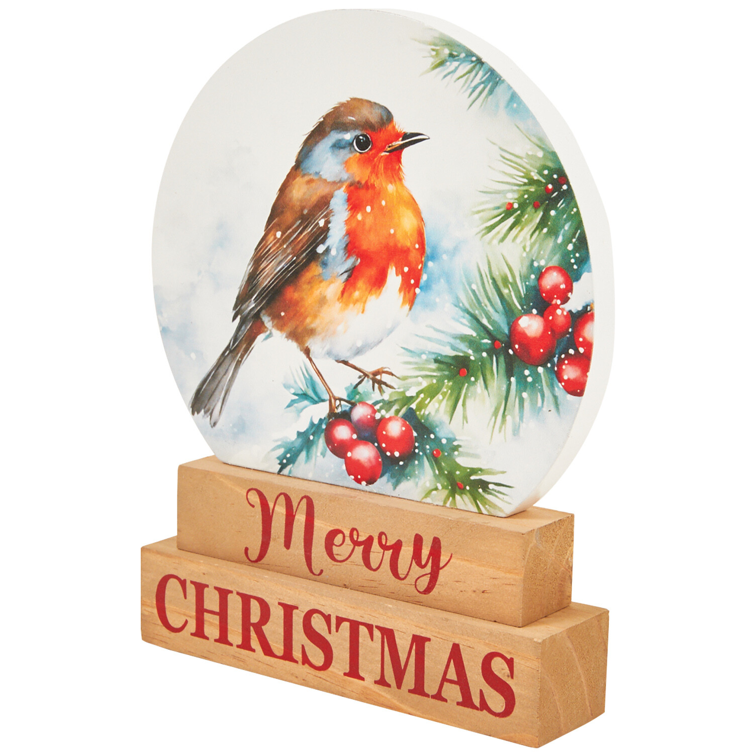 Robin Merry Christmas Decoration - Multicolour Image 2