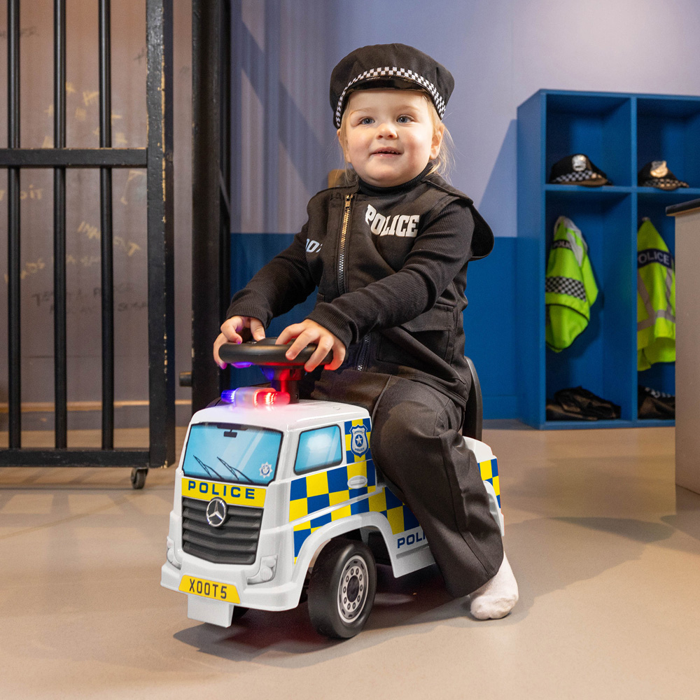 Xootz White Kids Mercedes-Benz Police Foot to Floor Ride On Image 2