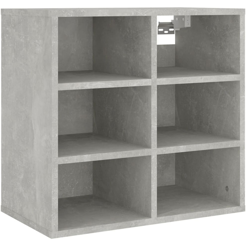 vidaXL 6 Open Shelf Concrete Grey Shoe Storage Cabinet Image 5