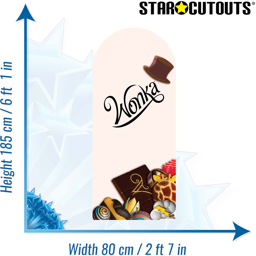 Star Cutouts Single Wonka Chocolate Bar Backdrop Cardboard Cutout 6.1ft Image 6