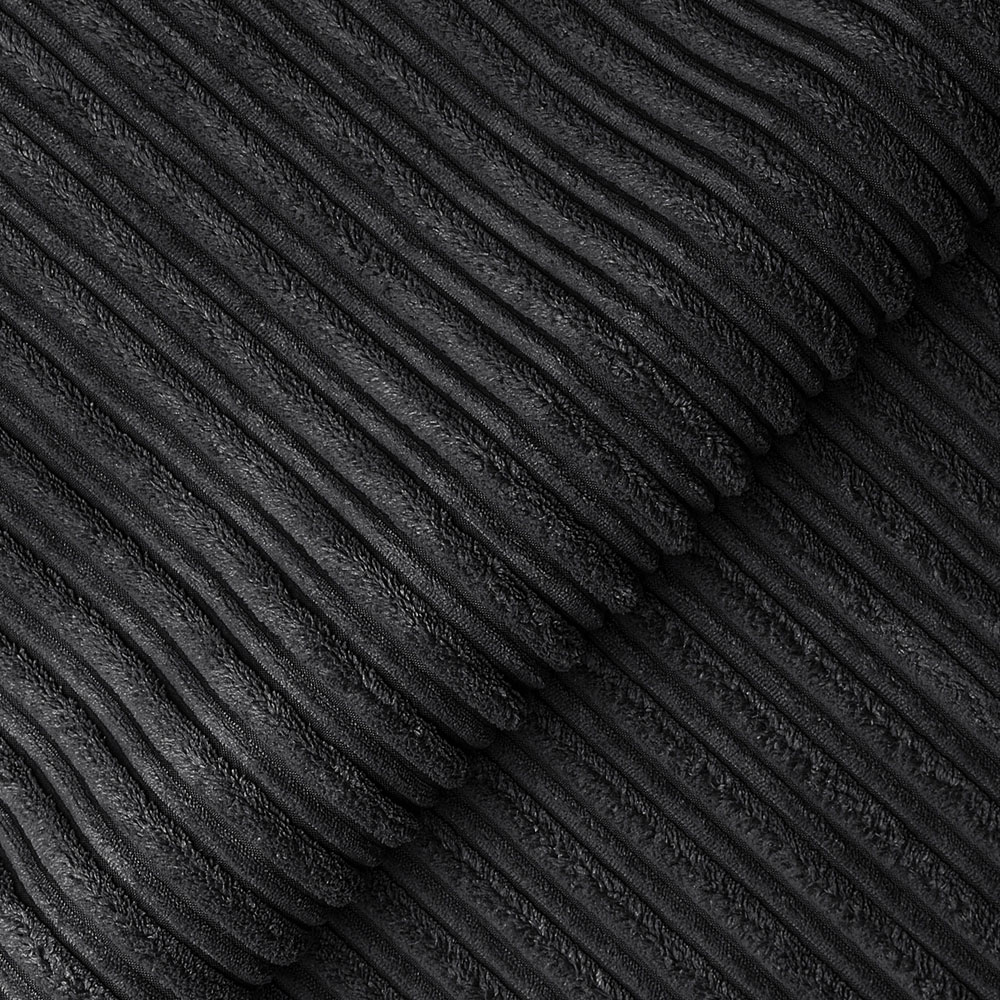 Luxor 5 Seater Black Jumbo Cord Full Back Right Hand L Shape Corner Sofa Image 5