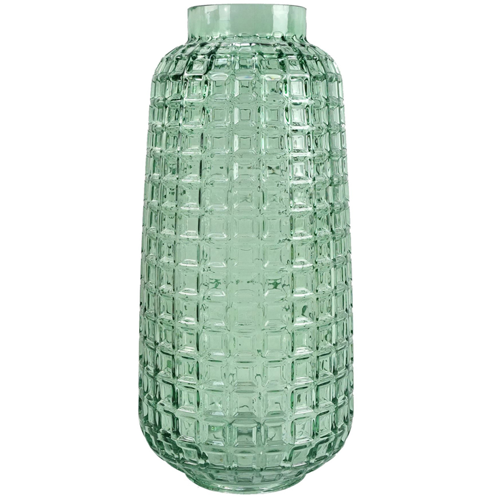 Leaf Green Cube Glass Vase 30cm Image 1