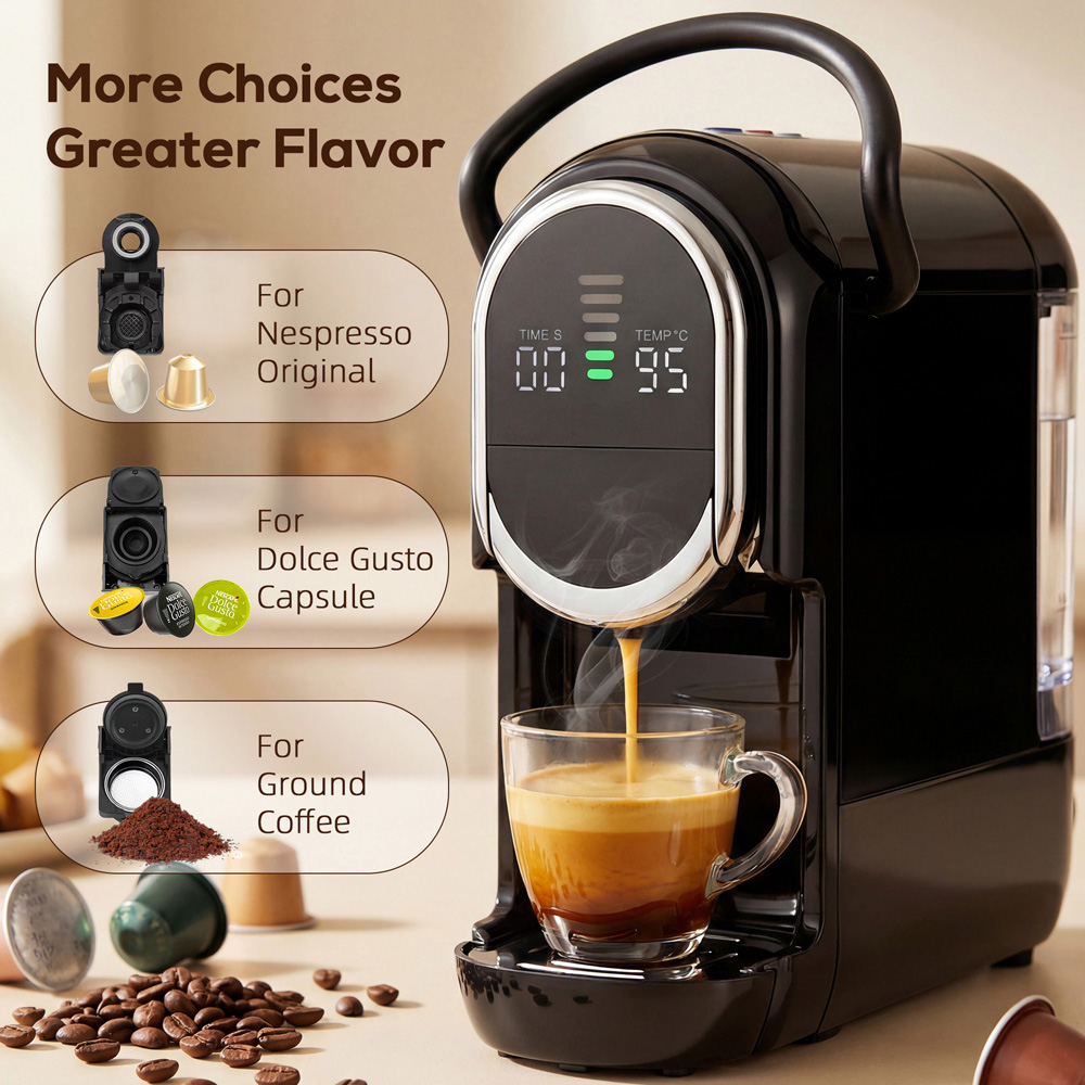 HOMCOM 19 Bar Black Pod Semi-Automatic 600ml Coffee Machine 1450W Image 4