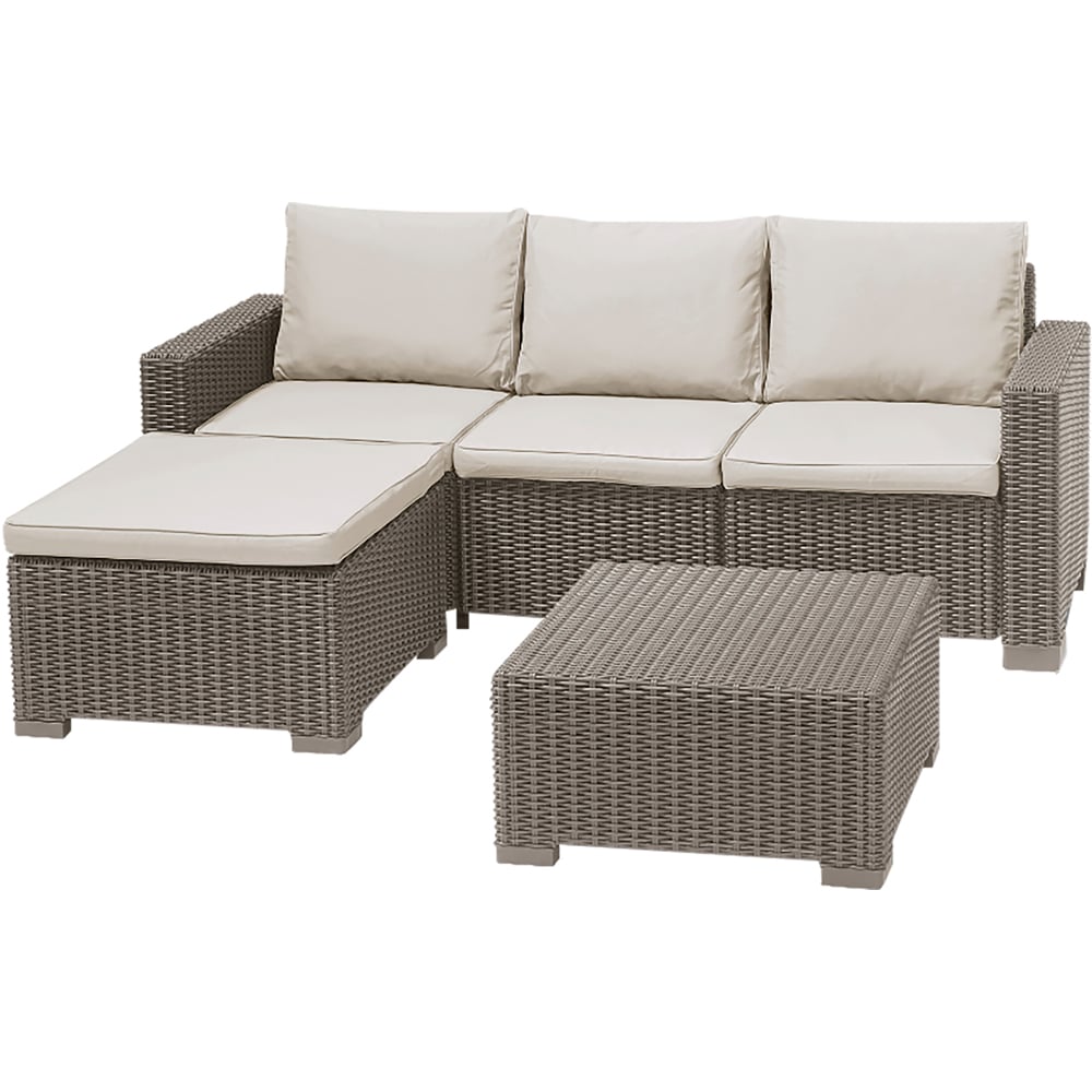 Keter California 4 Seater Cappuccino Chaise Longue Set Image 2