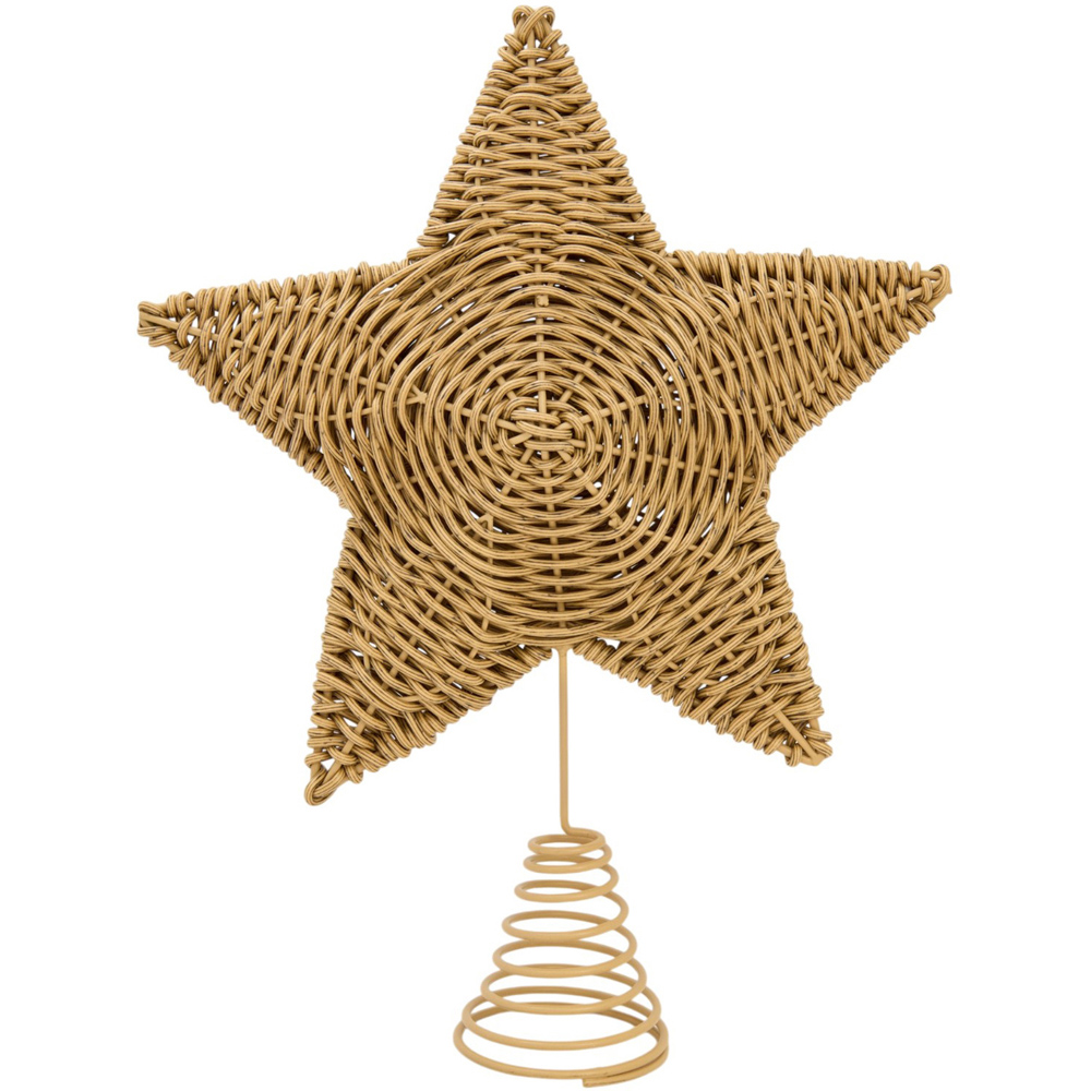 Rattan Star Christmas Tree Topper Natural Image 1