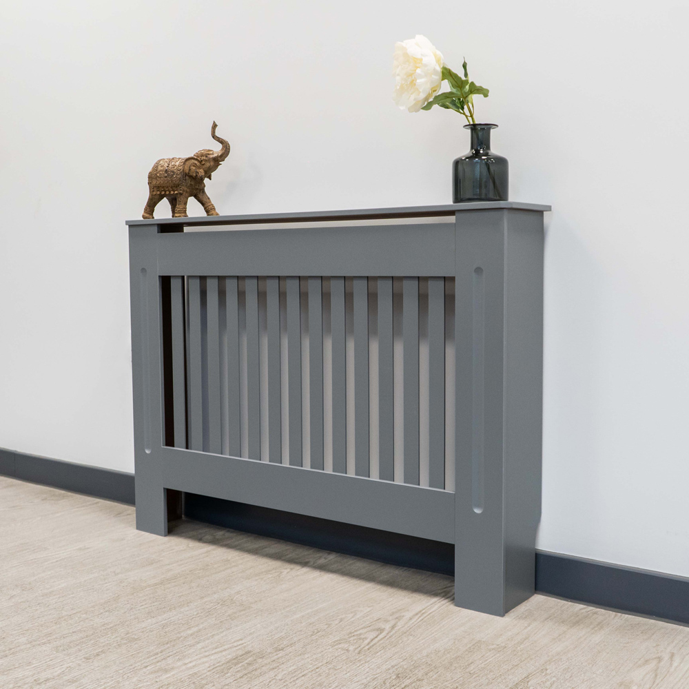 Jack Stonehouse Matt Grey Vertical Line Radiator Cover Medium Image 2