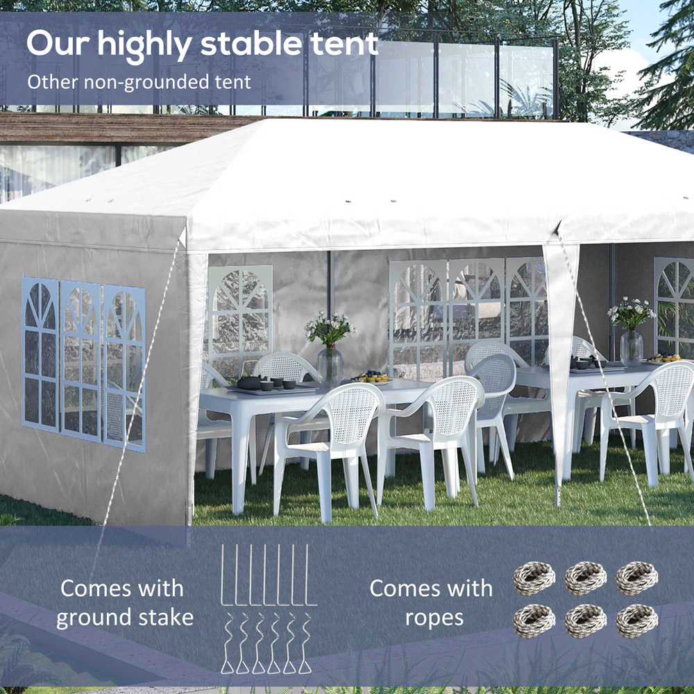 Outsunny 3 x 6m White Heavy Duty Gazebo Image 6