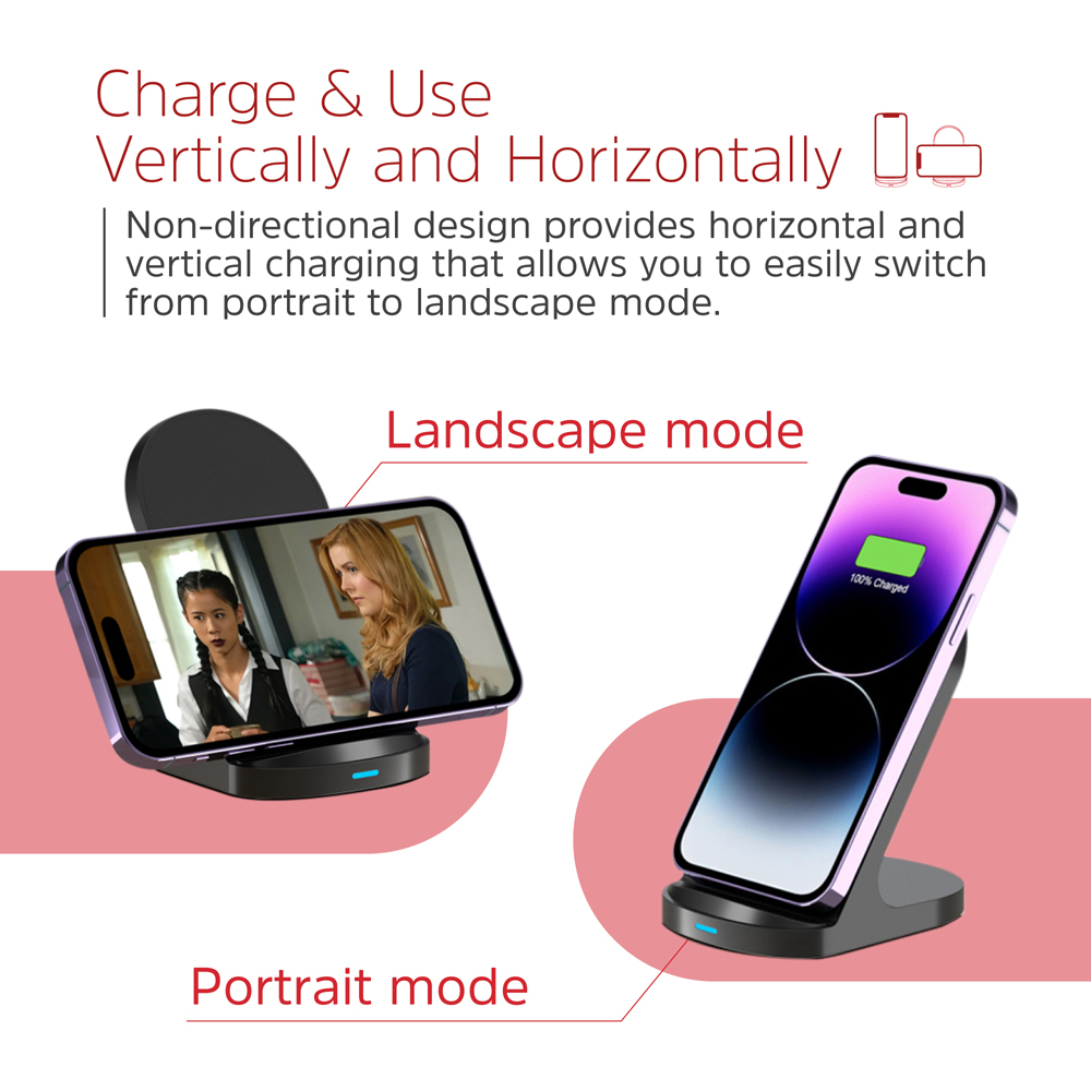 Energizer WCP108 Black QI Wireless Charging Stand 15W Image 7