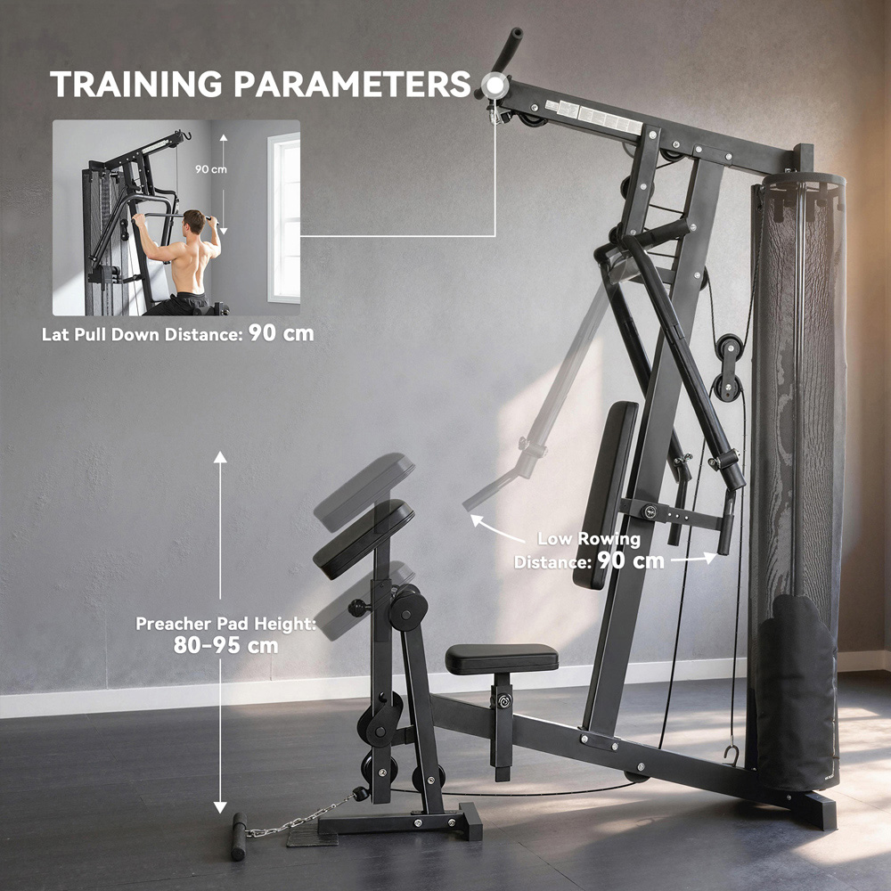 SPORTNOW Multi Function Adjustable Weight Training Home Gym Workout Station Image 7