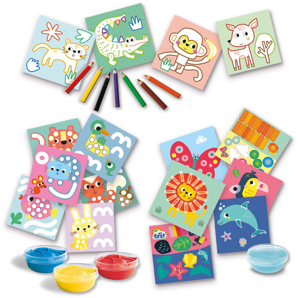 SES Creative My First 3-in-1 Fingerpainting Colouring and Sticking Shapes Activity Set Image 2