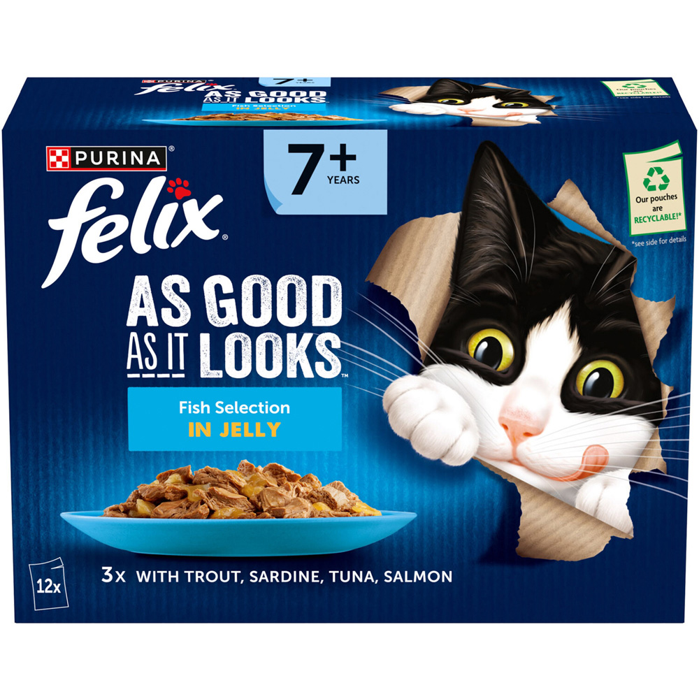 Felix As Good As It Looks Fish Selection in Jelly Senior Wet Cat Food Image 3