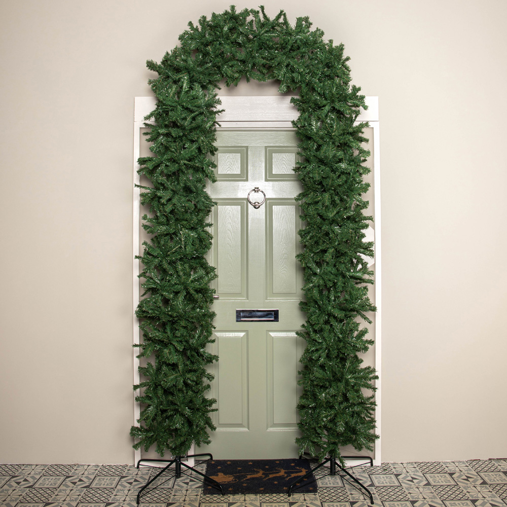 Samuel Alexander Slimline Single Door Artificial Plain Green Christmas Tree Arch 8ft Image 2