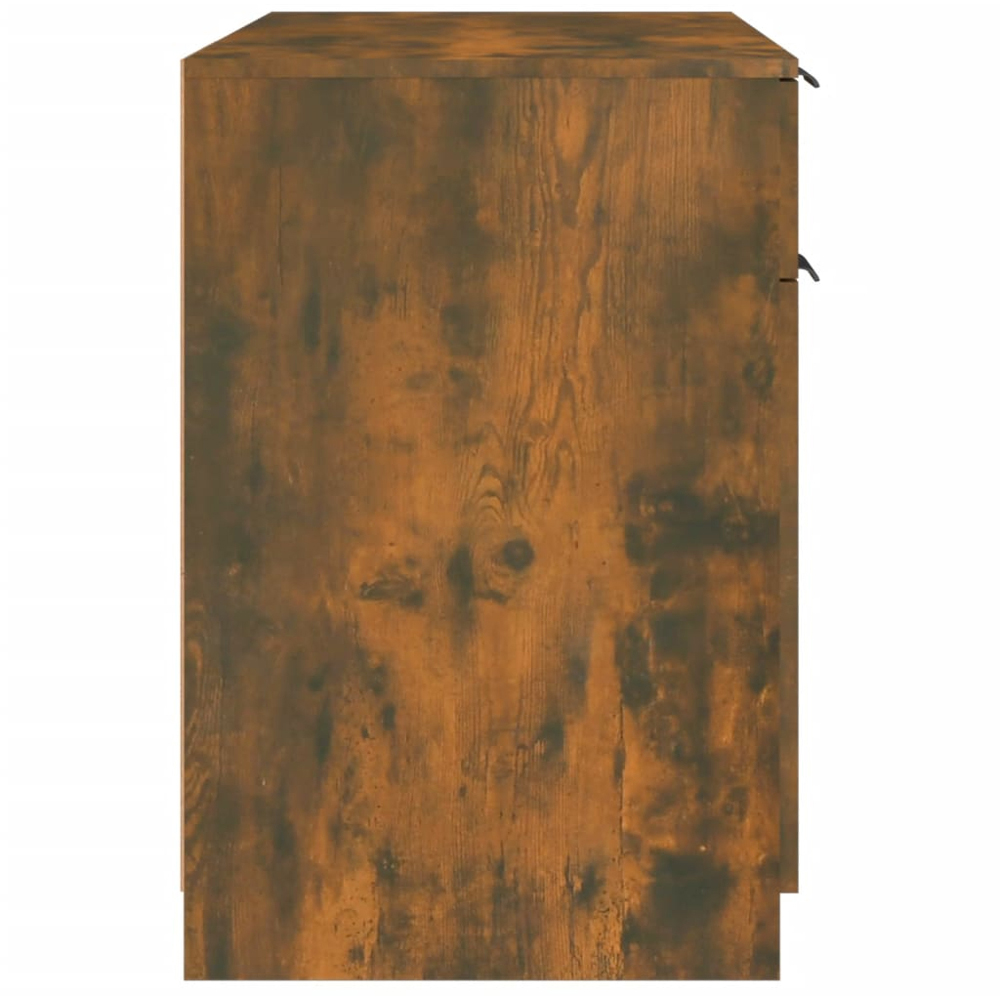 vidaXL Single Door Single Drawer Computer Desk Smoked Oak Image 6
