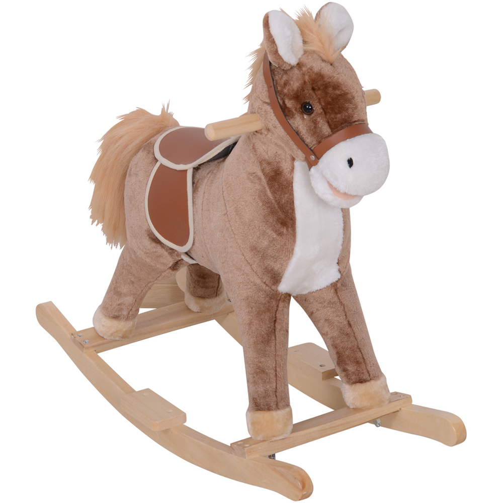 Tommy Toys Rocking Horse Pony Toddler Ride On Brown and White Image 1