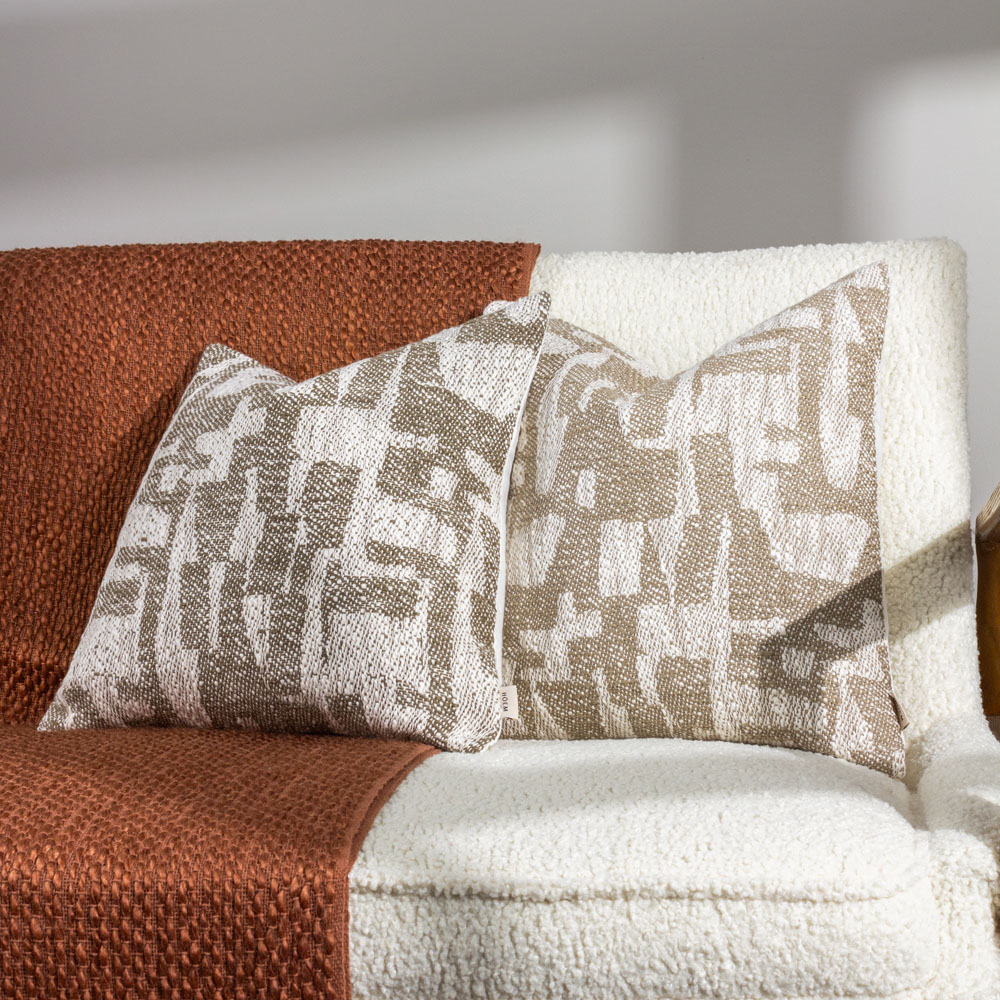 Hoem Ola Olive Jacquard Cushion Wilko