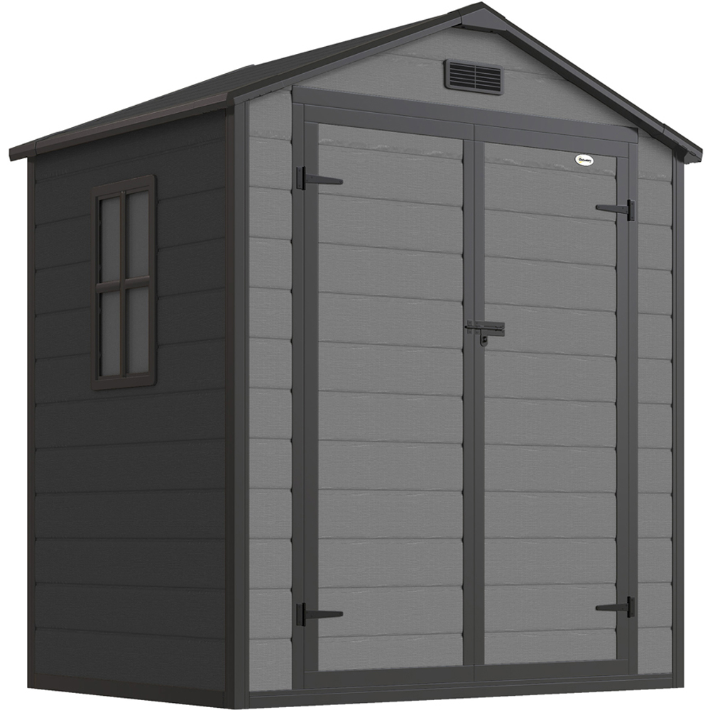 Outsunny 6 x 4.5ft Grey Apex Garden Tool Shed Image 1