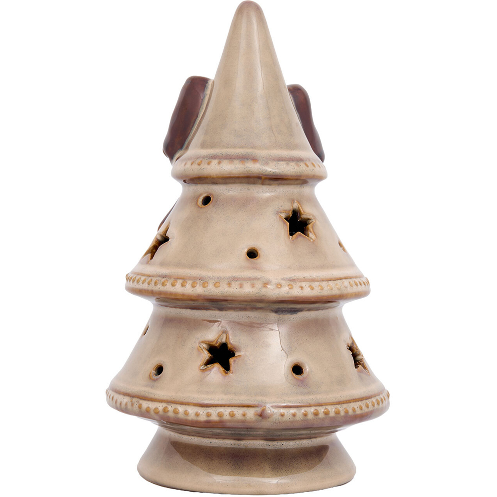 LED Glazed Brown Bow Christmas Tree Ornament Image 4