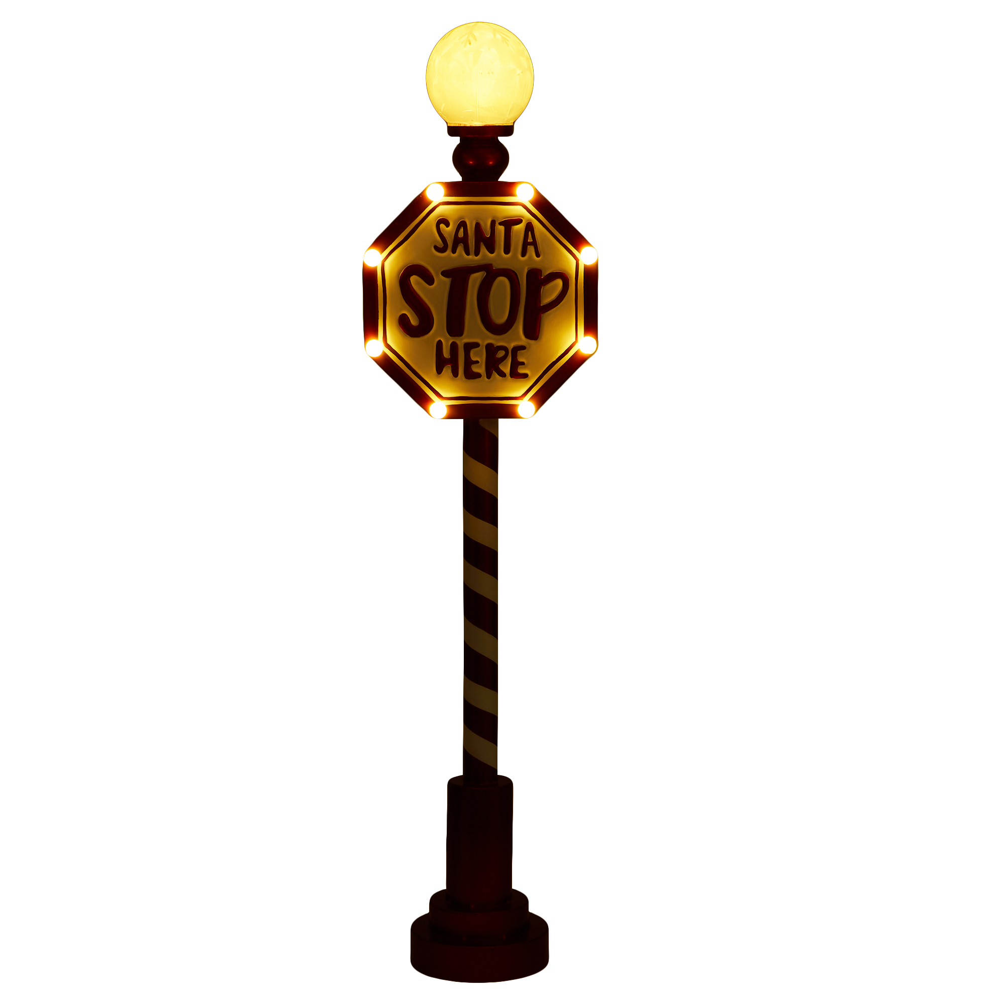 Santa Stop Here LED Metal Sign Image 3