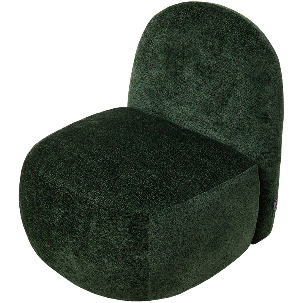 Living and Home Modern Green Chenille Upholstered Lounge Chair Image 2