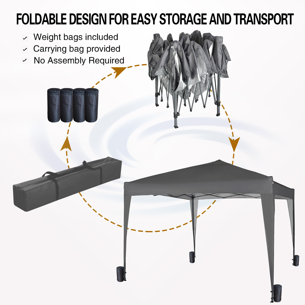 Grey Pop Up Outdoor Gazebo 2 x 2m Image 6