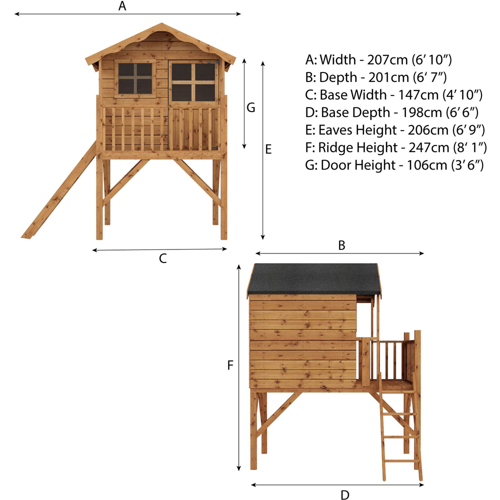 Mercia Garden Products Poppy Playhouse Tower 5ft x 7ft Image 9