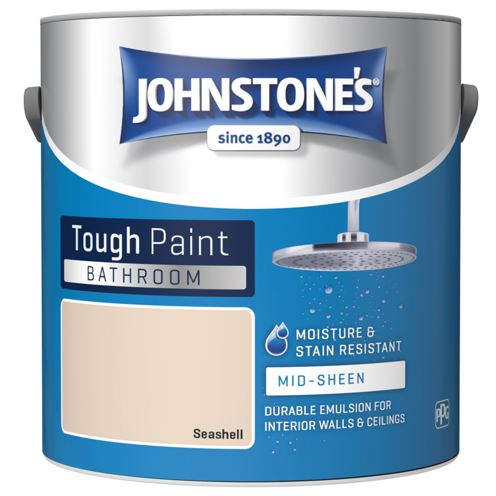 Johnstone's Bathroom Seashell Mid Sheen Emulsion Paint 2.5L Image 2