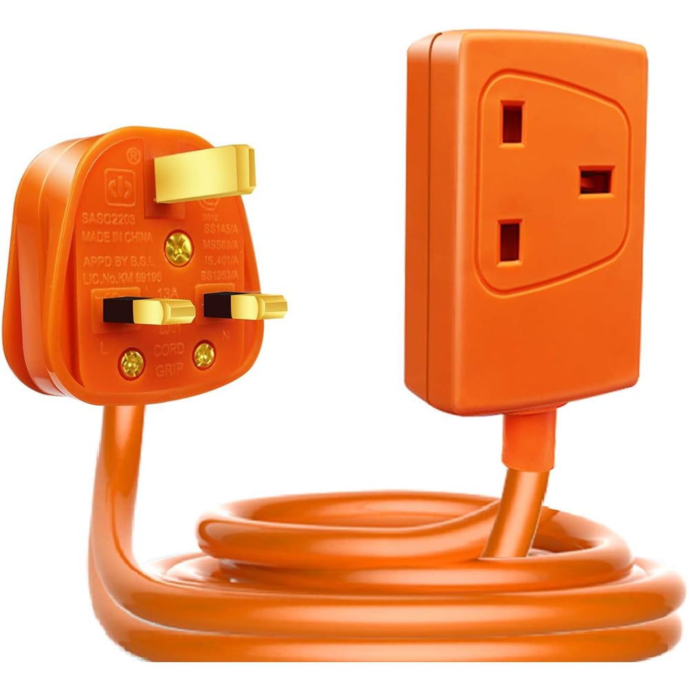 ExtraStar 13A 10m Single Socket Unswitched Orange Extension Lead Image 1