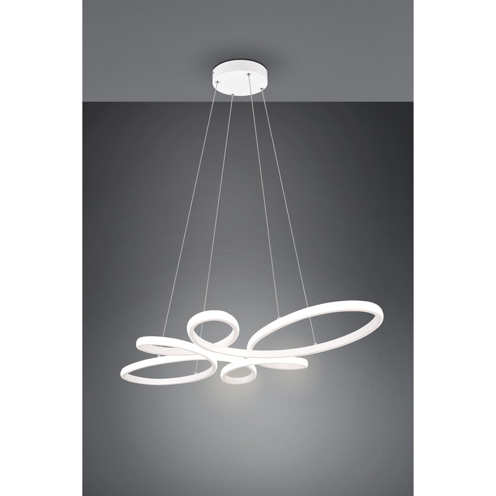 TRIO Fly White Matt Integrated LED Ceiling Pendant Light Image 2