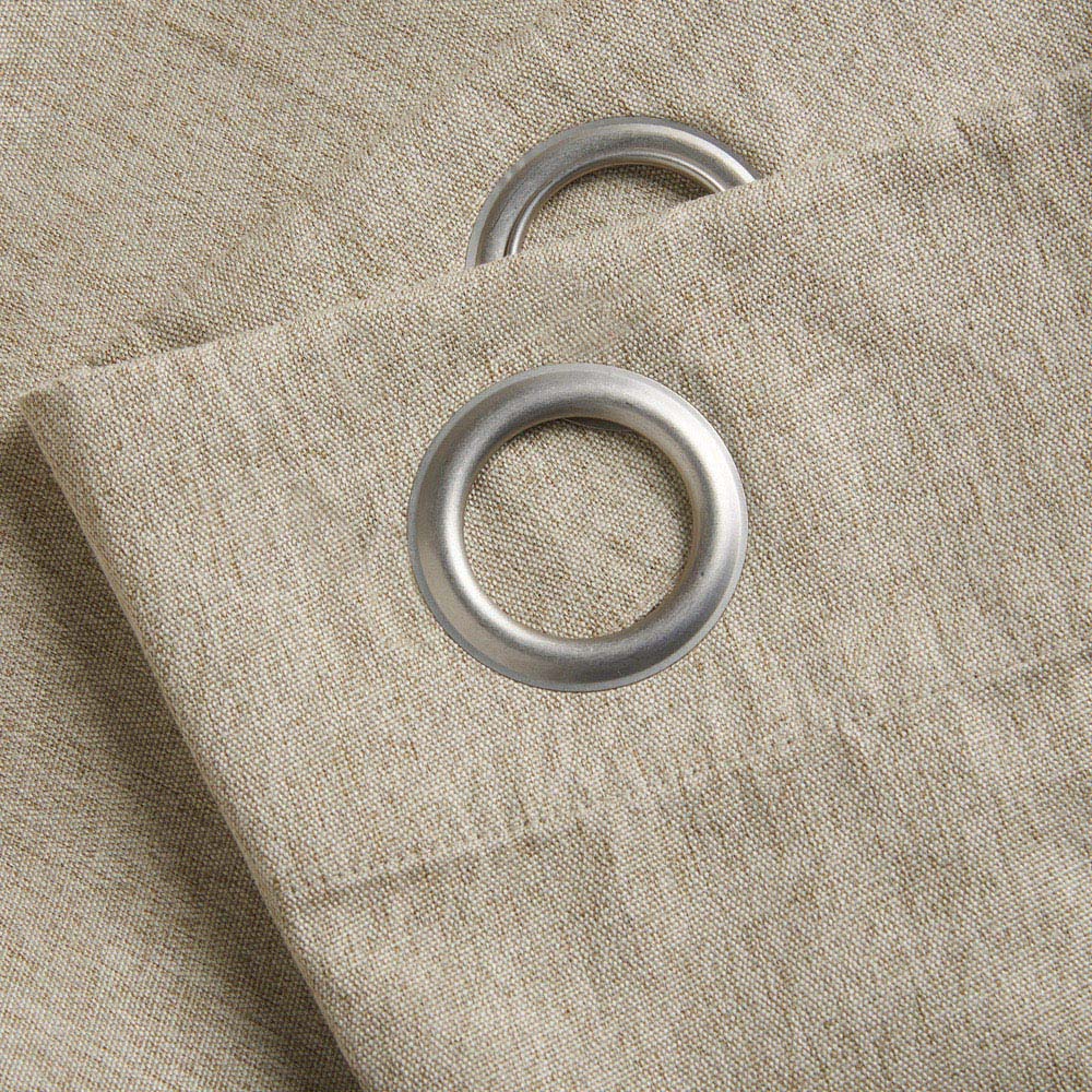 Alan Symonds Beige Linen Look Blackout Ring Top Eyelet Curtains 161 x 183cm Image 4