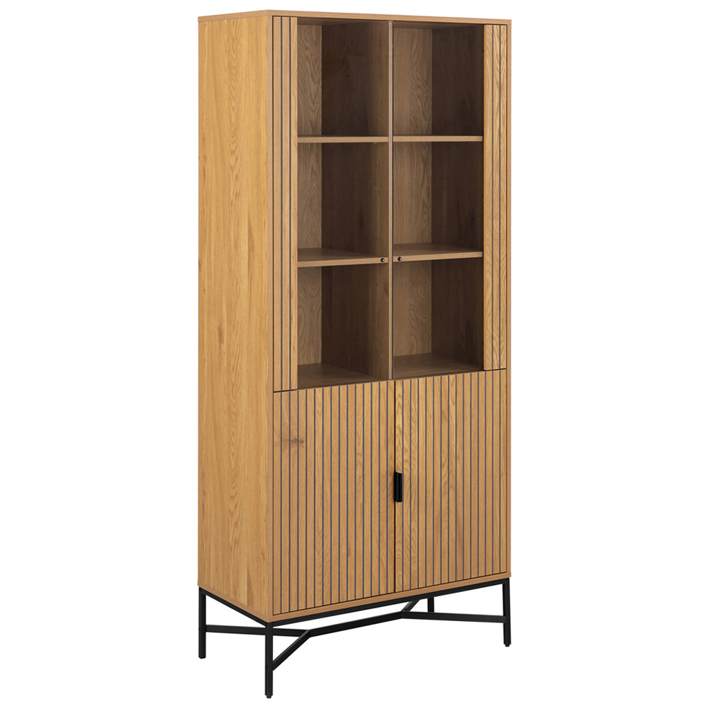 Florence Jaipur 4 Door 2 Oak Glass Cabinet Image 2