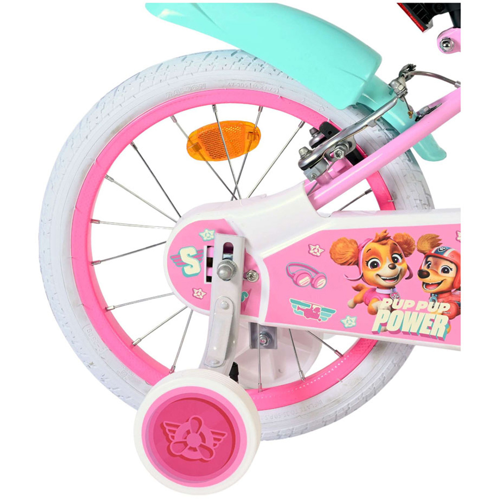 Volare Paw Patrol Kids 16 inch Multicolour Bike with Stabilisers and Basket Image 7