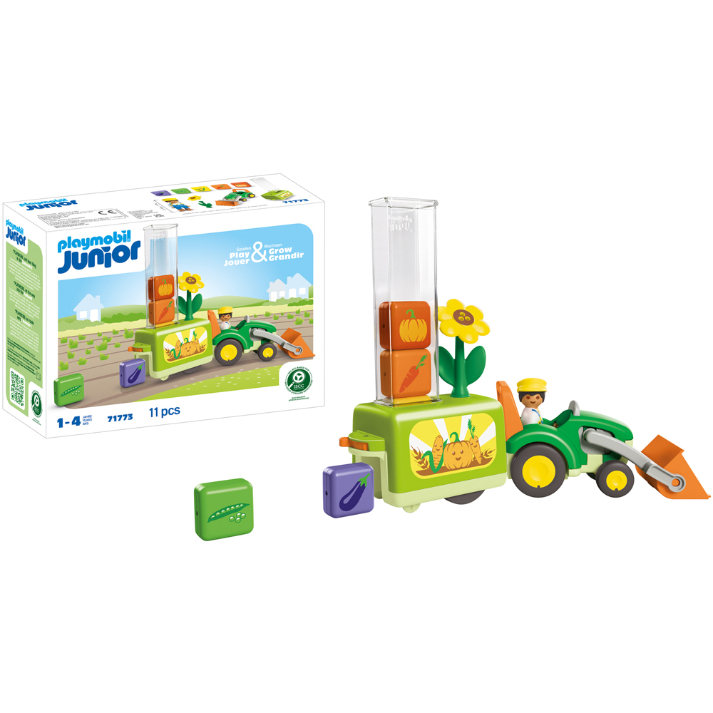 Playmobil Junior Tractor with Load and Drop Planter Playset Image 3