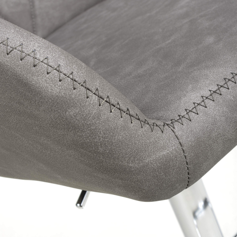 Shankar Serena Charcoal Leather Bar Stool Set of 2 Image 9