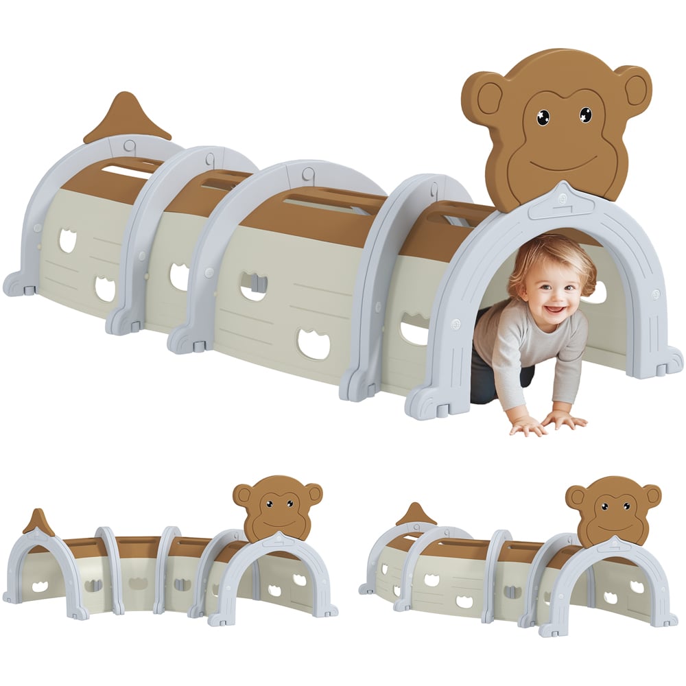 AIYAPLAY Kids Brown Monkey Play Tunnel Image 3