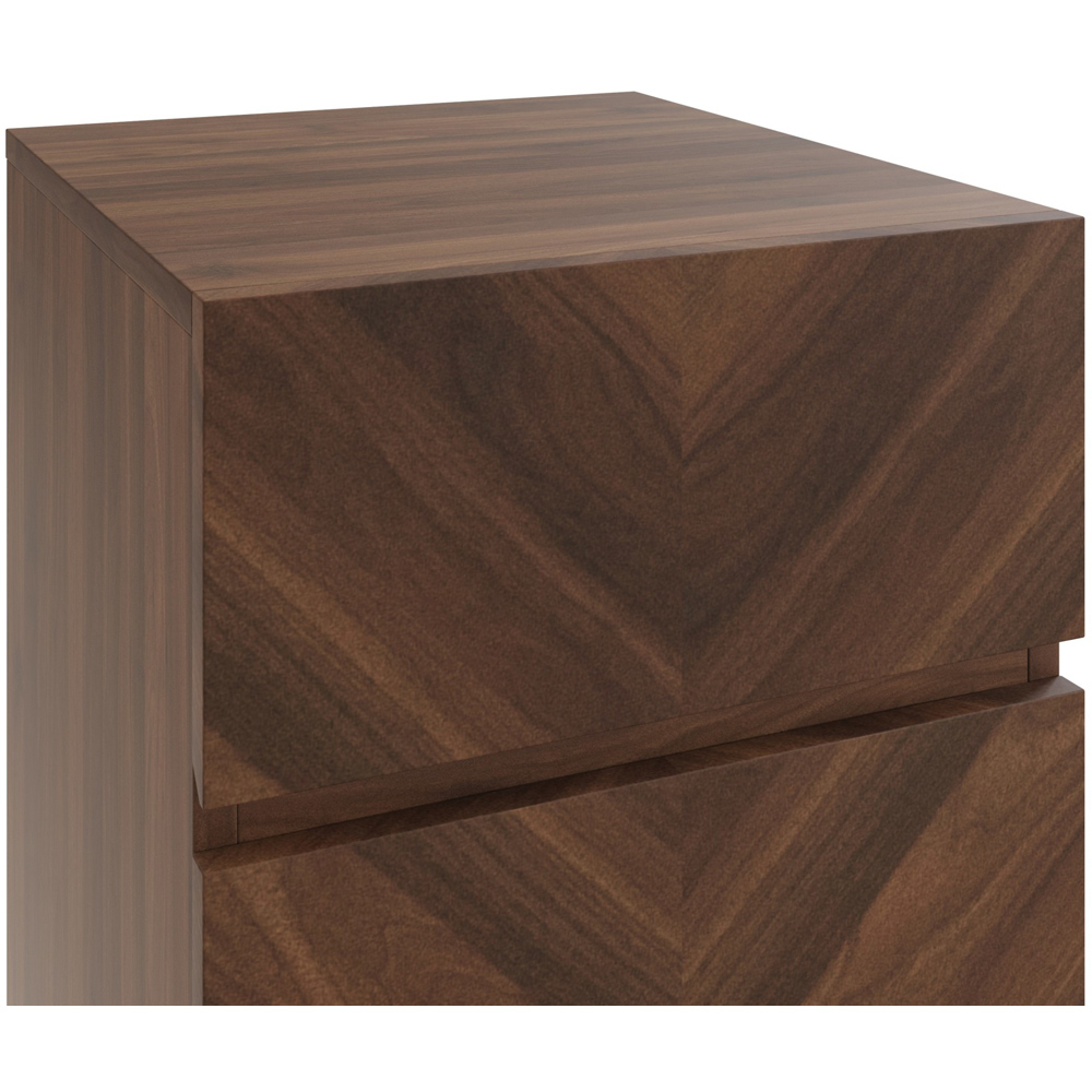 GFW Catania 3 Drawer Royal Walnut Bedside Table Set of 2 Image 6