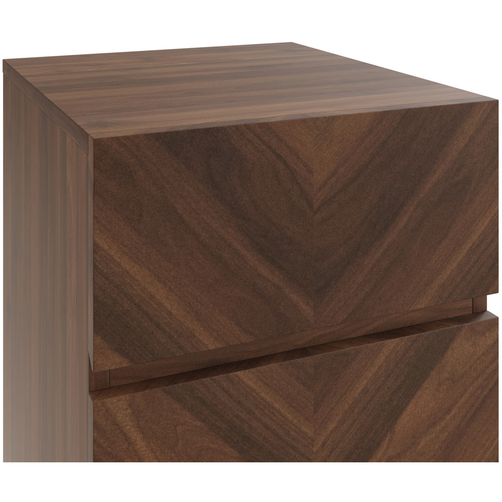 GFW Catania 3 Drawer Royal Walnut Wooden Bedside Table Image 5