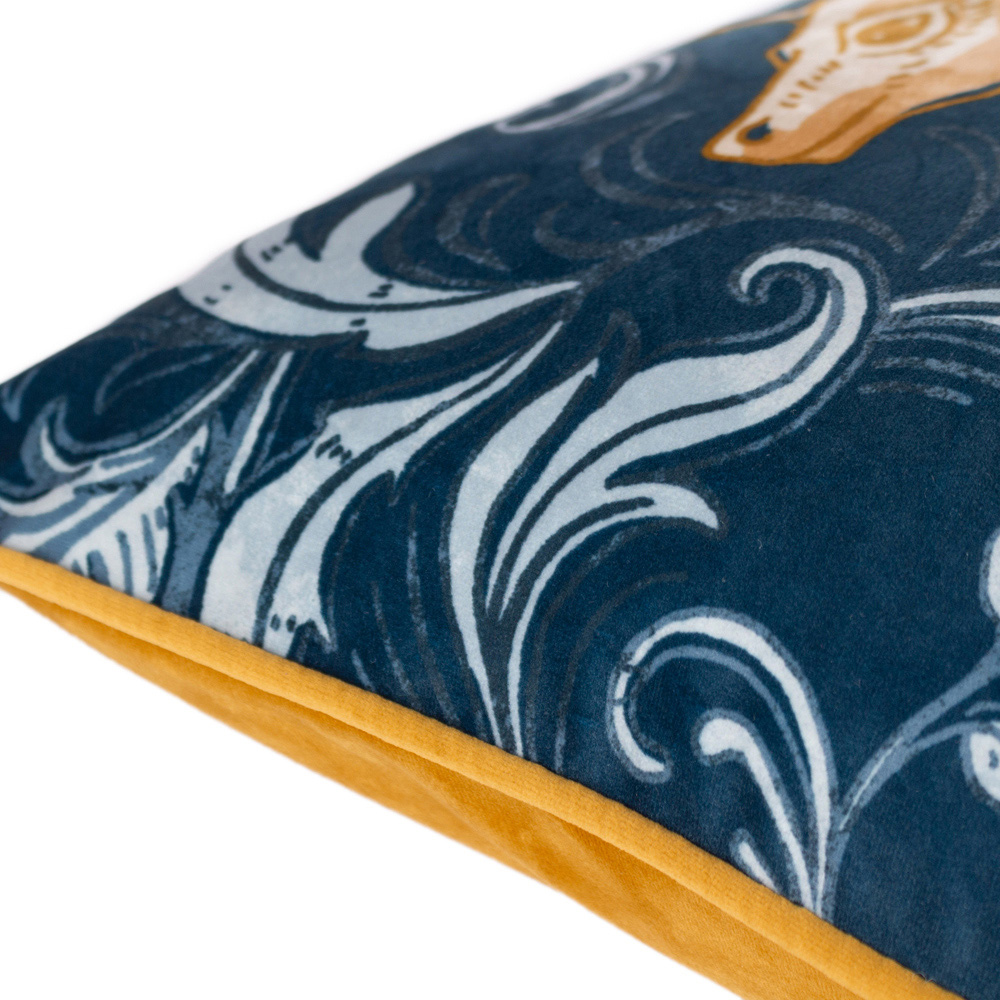 Paoletti Harewood Stag Velvet Piped Cushion Image 5
