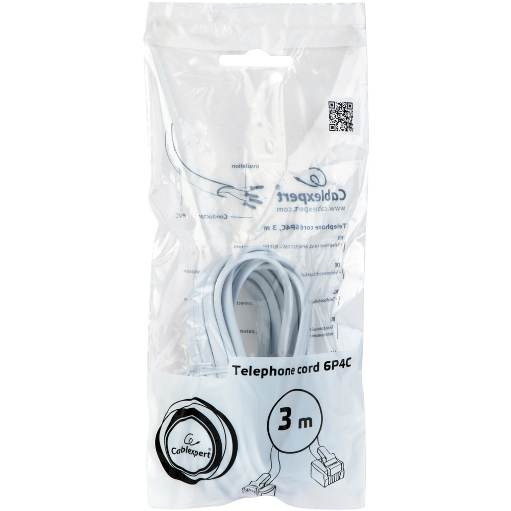 Cablexpert 3m Telephone Cord ADSL Cable Image 2