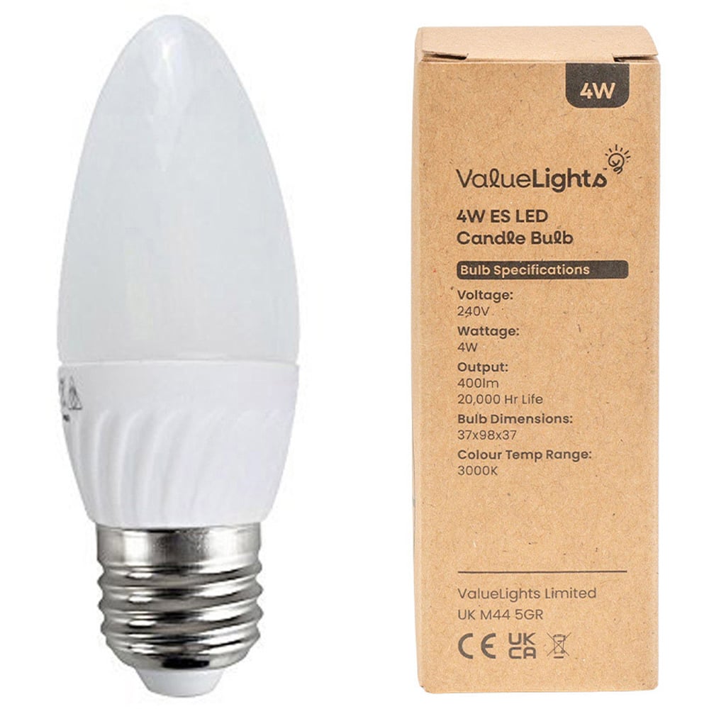ValueLights 10 Pack E27 LED 4W Warm White Candle Light Bulb Image 3